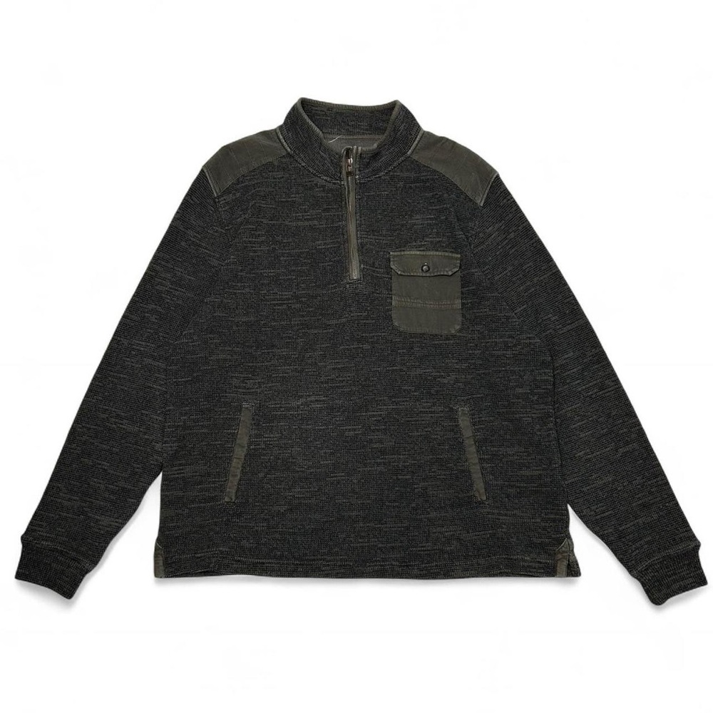 Y2K Borgo 88 utility vibe waffle knit quarter zip sweater